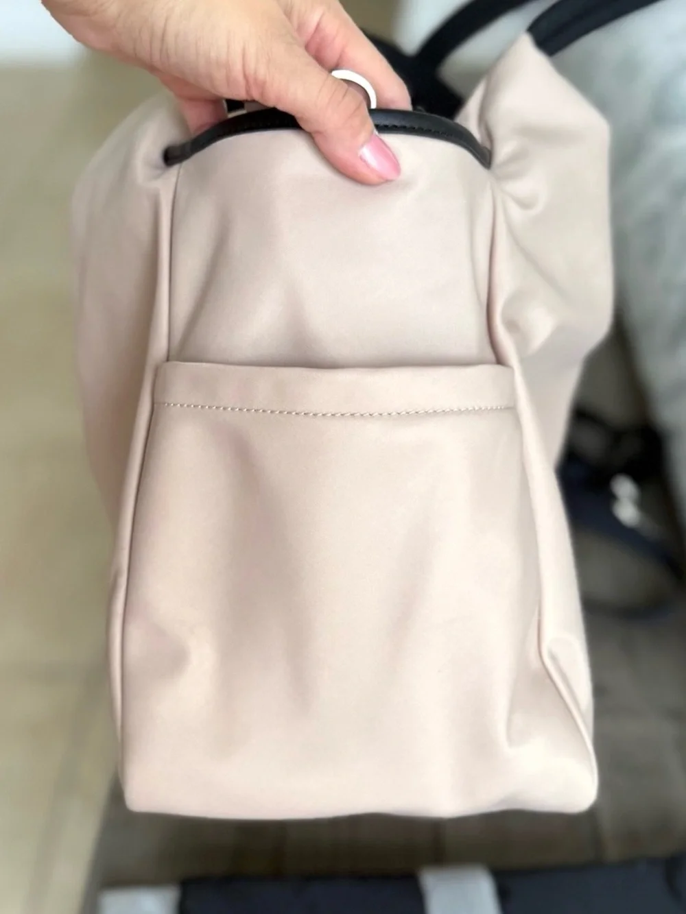 kate spade beige and black color block Chelsea diaper bag tote MSRP $399